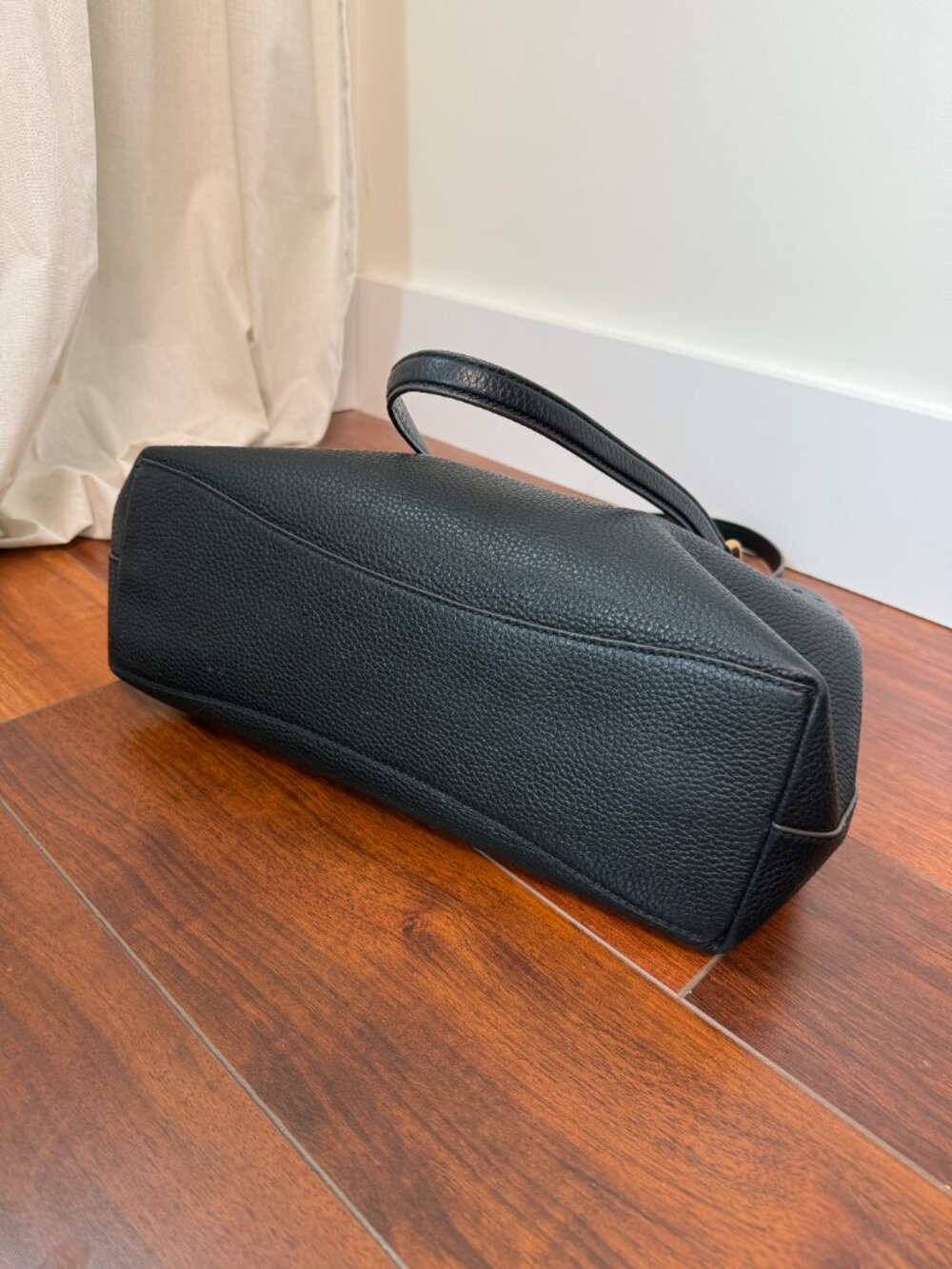 Tory Burch Black Pebbled Leather Shoulder Bag McGraw Triple Compartment Tote - Picture 5 of 8